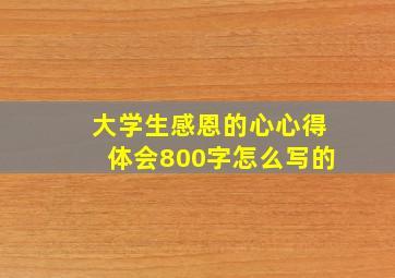 大学生感恩的心心得体会800字怎么写的