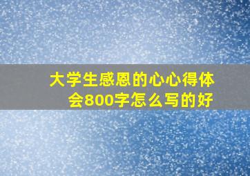 大学生感恩的心心得体会800字怎么写的好