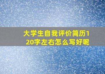 大学生自我评价简历120字左右怎么写好呢