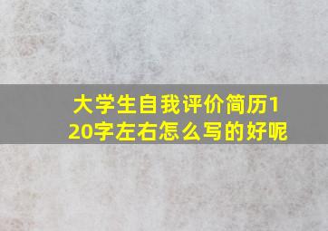 大学生自我评价简历120字左右怎么写的好呢