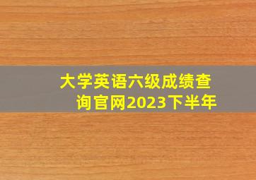 大学英语六级成绩查询官网2023下半年