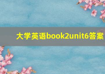 大学英语book2unit6答案