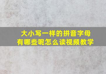 大小写一样的拼音字母有哪些呢怎么读视频教学