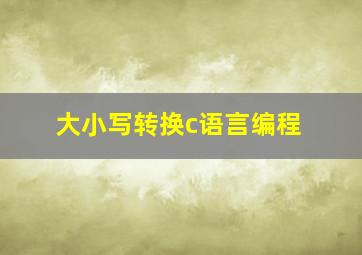 大小写转换c语言编程