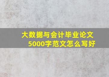 大数据与会计毕业论文5000字范文怎么写好