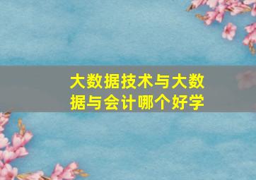 大数据技术与大数据与会计哪个好学