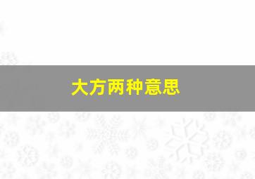 大方两种意思