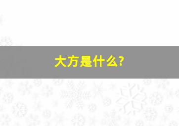 大方是什么?