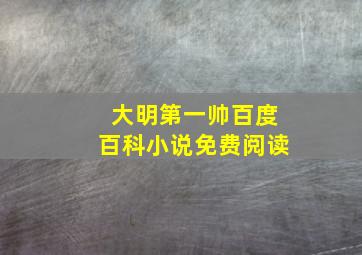 大明第一帅百度百科小说免费阅读