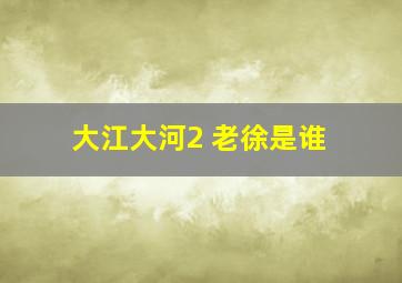 大江大河2 老徐是谁