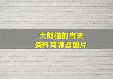 大熊猫的有关资料有哪些图片