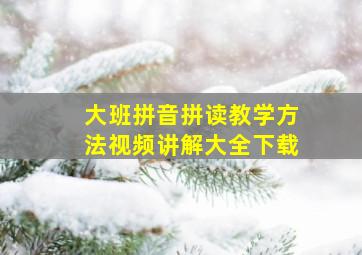 大班拼音拼读教学方法视频讲解大全下载