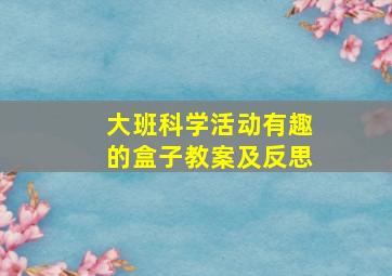 大班科学活动有趣的盒子教案及反思