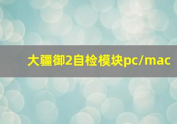 大疆御2自检模块pc/mac