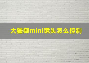 大疆御mini镜头怎么控制