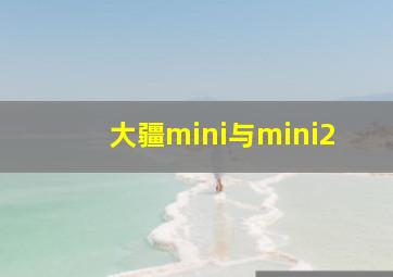 大疆mini与mini2