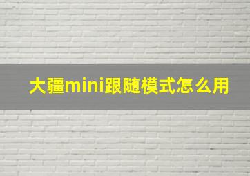 大疆mini跟随模式怎么用