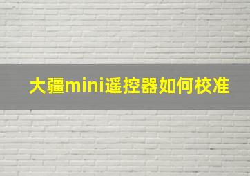 大疆mini遥控器如何校准