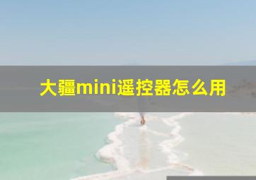 大疆mini遥控器怎么用