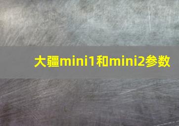 大疆mini1和mini2参数