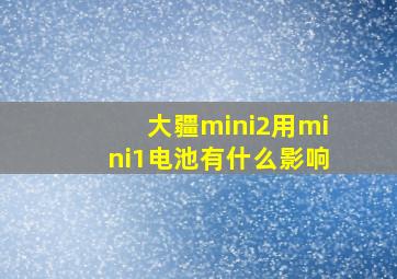 大疆mini2用mini1电池有什么影响