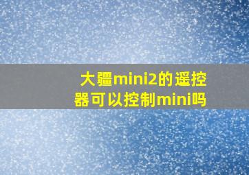 大疆mini2的遥控器可以控制mini吗