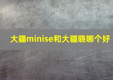 大疆minise和大疆晓哪个好