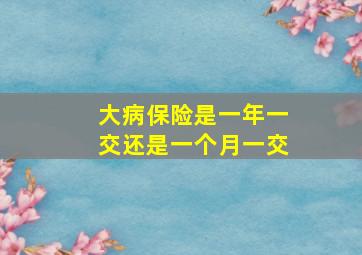 大病保险是一年一交还是一个月一交