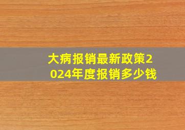 大病报销最新政策2024年度报销多少钱