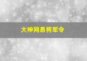 大神网易将军令