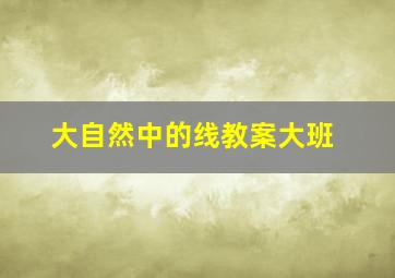 大自然中的线教案大班