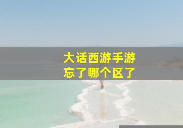 大话西游手游忘了哪个区了