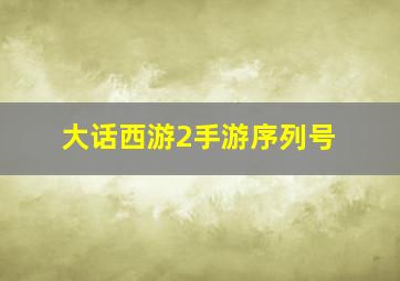 大话西游2手游序列号