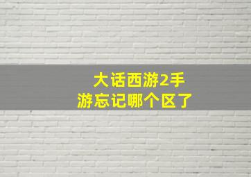 大话西游2手游忘记哪个区了