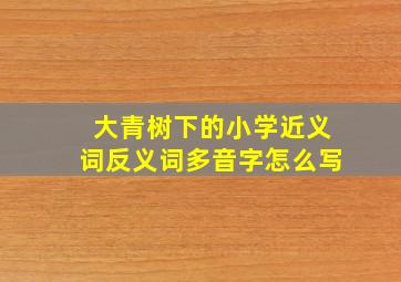 大青树下的小学近义词反义词多音字怎么写