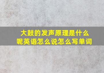 大鼓的发声原理是什么呢英语怎么说怎么写单词