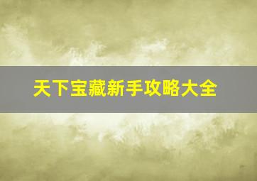 天下宝藏新手攻略大全