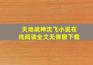 天地战神沈飞小说在线阅读全文无弹窗下载