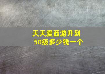 天天爱西游升到50级多少钱一个