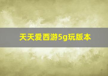 天天爱西游5g玩版本