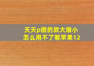 天天p图的放大缩小怎么用不了呢苹果12