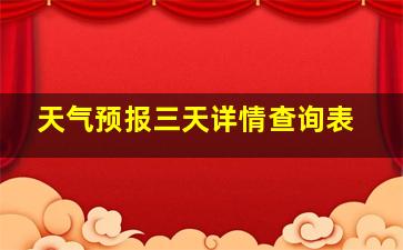 天气预报三天详情查询表