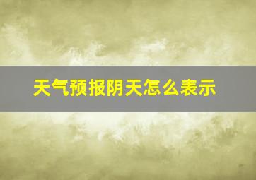 天气预报阴天怎么表示