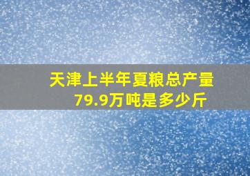 天津上半年夏粮总产量79.9万吨是多少斤