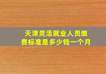 天津灵活就业人员缴费标准是多少钱一个月