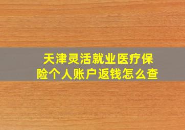 天津灵活就业医疗保险个人账户返钱怎么查