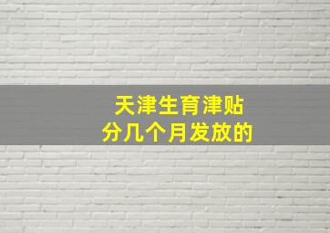 天津生育津贴分几个月发放的