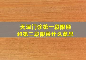 天津门诊第一段限额和第二段限额什么意思