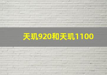 天玑920和天玑1100+