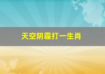 天空阴霾打一生肖